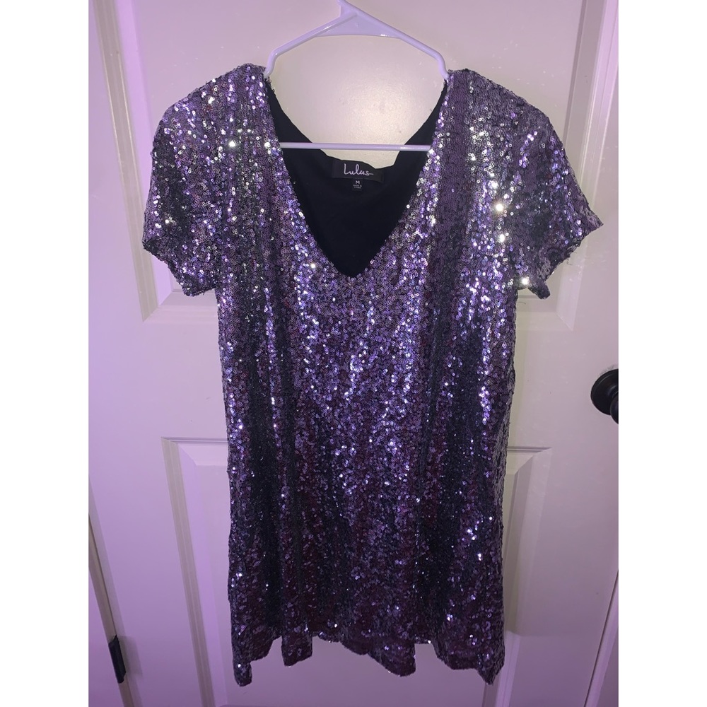 silver sequin dress